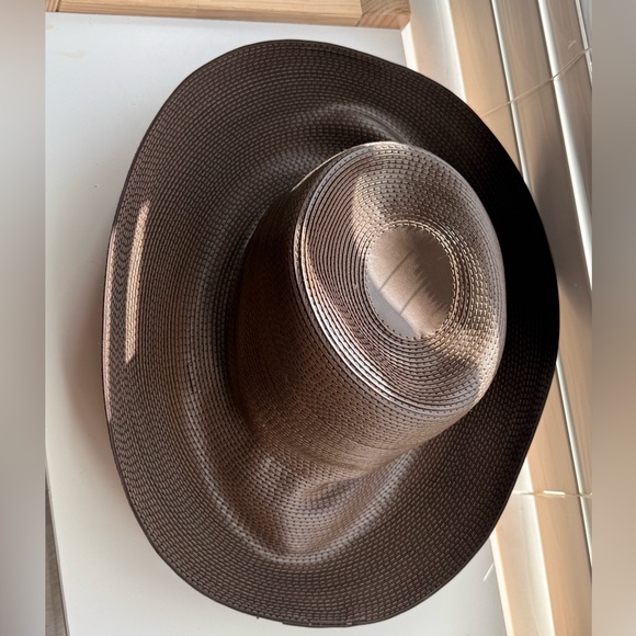 Patricia Underwood New York Genuine Corded Cordovan Leather Wide Brim Hat - Picture 5 of 8